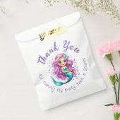 Paarse Blauwgroen zeemeermin Waterverf dank u Bedankzakje (Gezegeld)