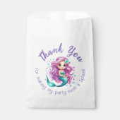 Paarse Blauwgroen zeemeermin Waterverf dank u Bedankzakje (Voorkant)