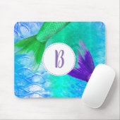 Paarse & Blauwgroen zeemeerminstaarten & schubben  Muismat (Met muis)