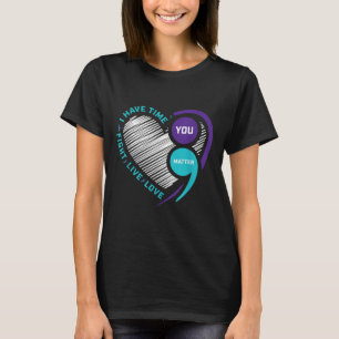 Paarse Blauwgroen Zelfmoord Bewustzijn Shirten Sem T-shirt