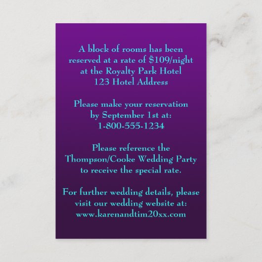 Paarse Blauwgroen zilveren bloemen, vlinders behui Informatiekaartje (Achterkant)