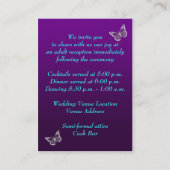 Paarse Blauwgroen zilveren bloemvlinders behuizing Informatiekaartje (Achterkant)