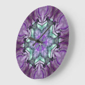 Paarse Blauwgroen zwarte ster Snowflake Grote Klok (Hoek)