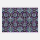 Paarse, Blauwgroen & Zwarte Valentijnsdag Hart Man Inpakpapier Vel (Voorkant 2)