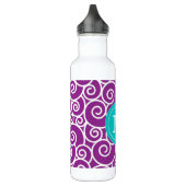 Paarse Blauwgroen Zwemelen Monogram Water Flacon Waterfles (Links)