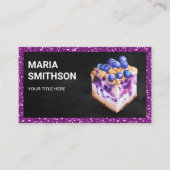 Paarse blesecake gebak visitekaartje (Voorkant)