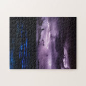 Paarse bliksem bij nacht legpuzzel (Horizontaal)
