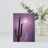 Paarse bliksem en cactus, AZ Briefkaart (Staand voorkant)