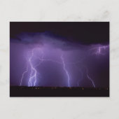 Paarse bliksem in een nachtwoestijn-dun Storm Briefkaart (Voorkant)