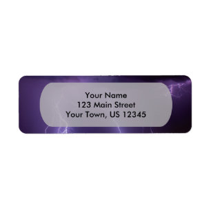 Paarse bliksem in een nachtwoestijn-dun Storm Etiket