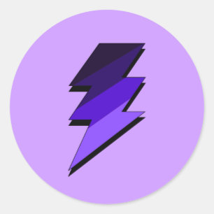 Paarse bliksem Thunder Bolt Ronde Sticker