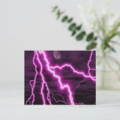 Paarse blikseminslag briefkaart (Staand voorkant)