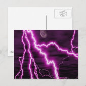 Paarse blikseminslag briefkaart (Voorkant / Achterkant)