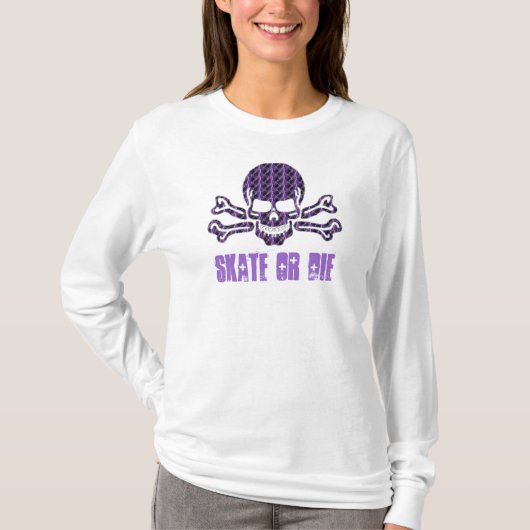 paarse bliksemmeeuw en kruisbeenderen t-shirt (Voorkant)