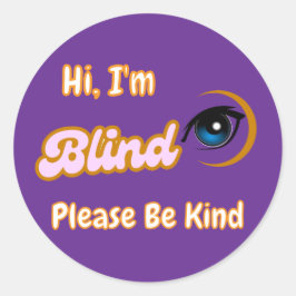 paarse blindsymbool ronde sticker