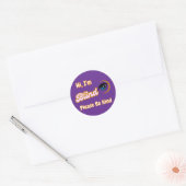 paarse blindsymbool ronde sticker (Envelop)