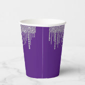 Paarse Bling Girly Sparkle Papieren Bekers (Rechts)