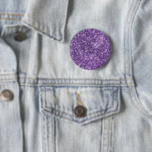 Paarse bling knop ronde button 5,7 cm (In situ)