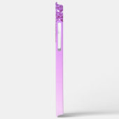 Paarse Bling Luxury Sparkle Glitter Monogram Case-Mate iPhone Case (Achterkant / Links)