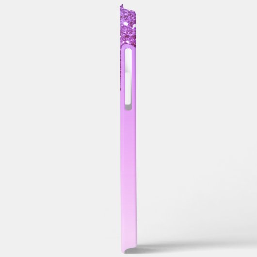 Paarse Bling Luxury Sparkle Glitter Monogram Case-Mate iPhone Case (Achterkant / Links)