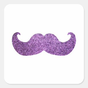 Paarse Bling snor (Faux Glitter Graphic) Vierkante Sticker