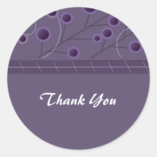Paarse Bliss Bloemstuk Bedankt Ronde Sticker (Voorkant)