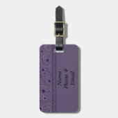 Paarse Bliss Floral Bagagelabel (Voorkant verticaal)