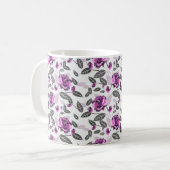 Paarse Bliss Floral Design Koffiemok (Voorkant links)