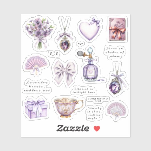 Paarse Bliss Sticker Collectie (Vel)