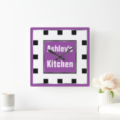 Paarse Block Square Personated Wall Clock Vierkante Klok (Huis)