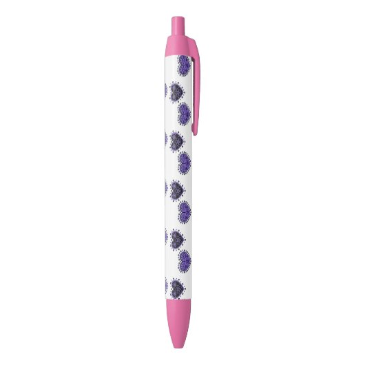 Paarse bloederige harten zwarte inkt pen (Achterkant (Verticaal))