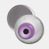 Paarse bloedschot Zombie Eyeball Halloween Magneet (Voorkant / Achterkant)