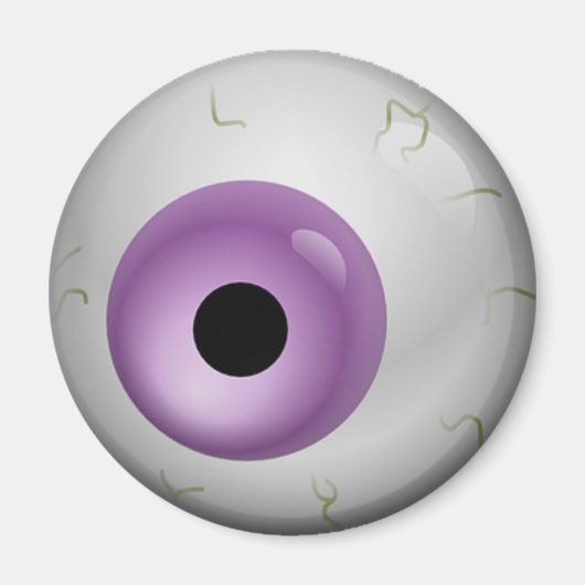 Paarse bloedschot Zombie Eyeball Halloween Magneet (Voorkant)