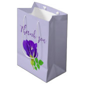 Paarse Bloei Bloemen Medium Cadeauzakje (Voorkant Gekanteld)