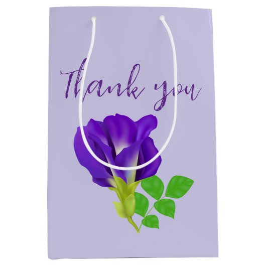 Paarse Bloei Bloemen Medium Cadeauzakje (Voorkant)
