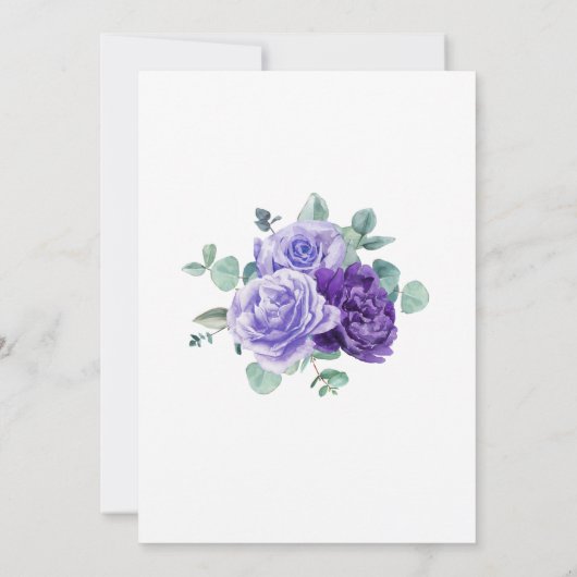 Paarse bloei Eucalyptus Botanische bruiloft Kaart (Achterkant)