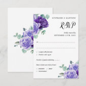 Paarse bloei Eucalyptus Botanische bruiloft RSVP Kaartje (Voorkant / Achterkant)
