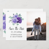 Paarse Bloei Eucalyptus Botanische Foto Bruiloft Save The Date (Voorkant / Achterkant)