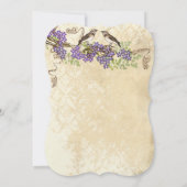 Paarse bloei Groen laat  vogelbruiloften achter Kaart (Achterkant)