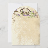 Paarse bloei Groen laat  vogelbruiloften achter Kaart (Achterkant)