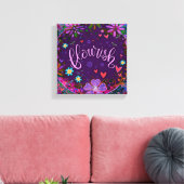 Paarse Bloei Inspirerend Hart Bloemen Canvas Afdruk (Insitu (Woonkamer))