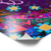 Paarse Bloei Inspirerend Hart Bloemen  Foto Afdruk (Hoek)