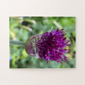 Paarse Bloei van Herinnering | Allium Bloem Botani Legpuzzel (Horizontaal)