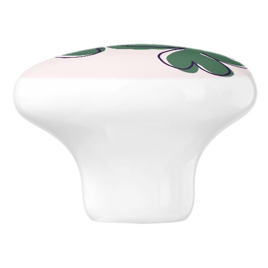 Paarse bloei vlinder flutter lavendel blush keramische knop (Zijkant)