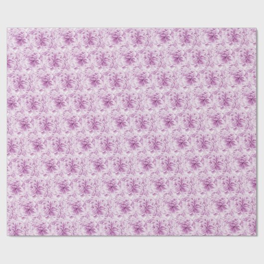 Paarse bloei waterverf bloemkunst cadeaupapier (Vlak)