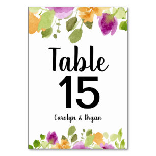 Paarse bloei-Waterverf Florentietabelnummer Kaart