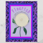 Paarse Bloeiende Bloem Bulk Scrapbook Papier Pagin Flyer (Achterkant)