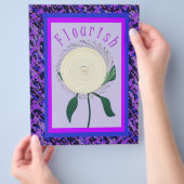 Paarse Bloeiende Bloem Bulk Scrapbook Papier Pagin Flyer (Hand)