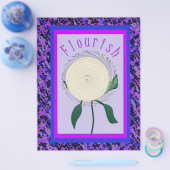 Paarse Bloeiende Bloem Bulk Scrapbook Papier Pagin Flyer (Enkel)