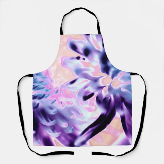 Paarse bloeiende bloemen All-Over Print Schort (Voorkant)